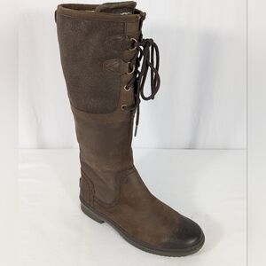 UGG Australia Elsa Leather Waterproof Winter Knee High Brown Riding Boots Size 7